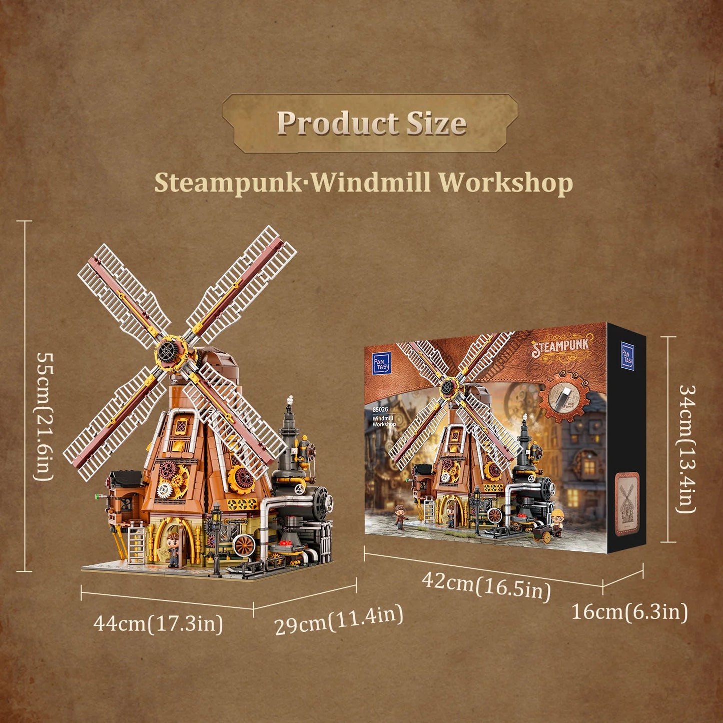 Pantasy Steampunk Windmill Workshop Klemmbausteine Set - 85026