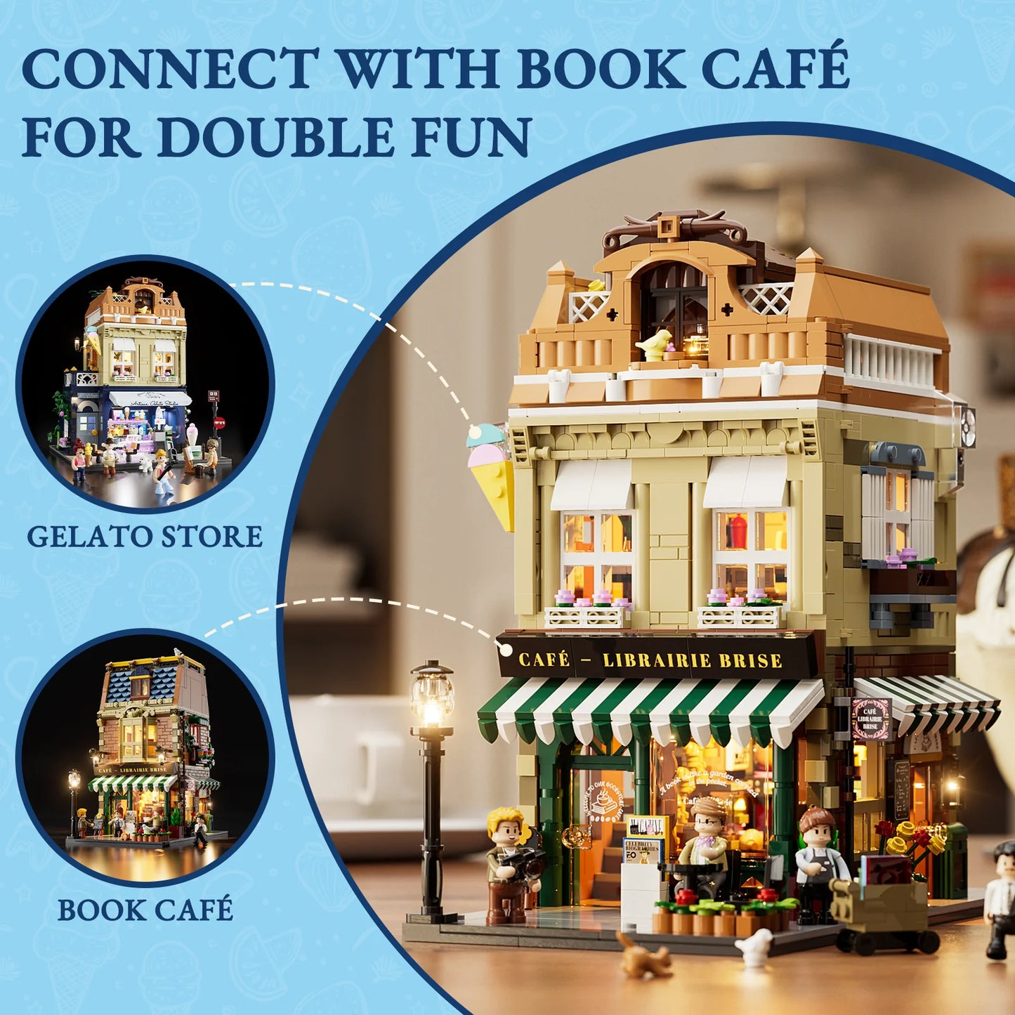 Funwhole Gelato Store Eisdiele Klemmbausteine Set - F9078