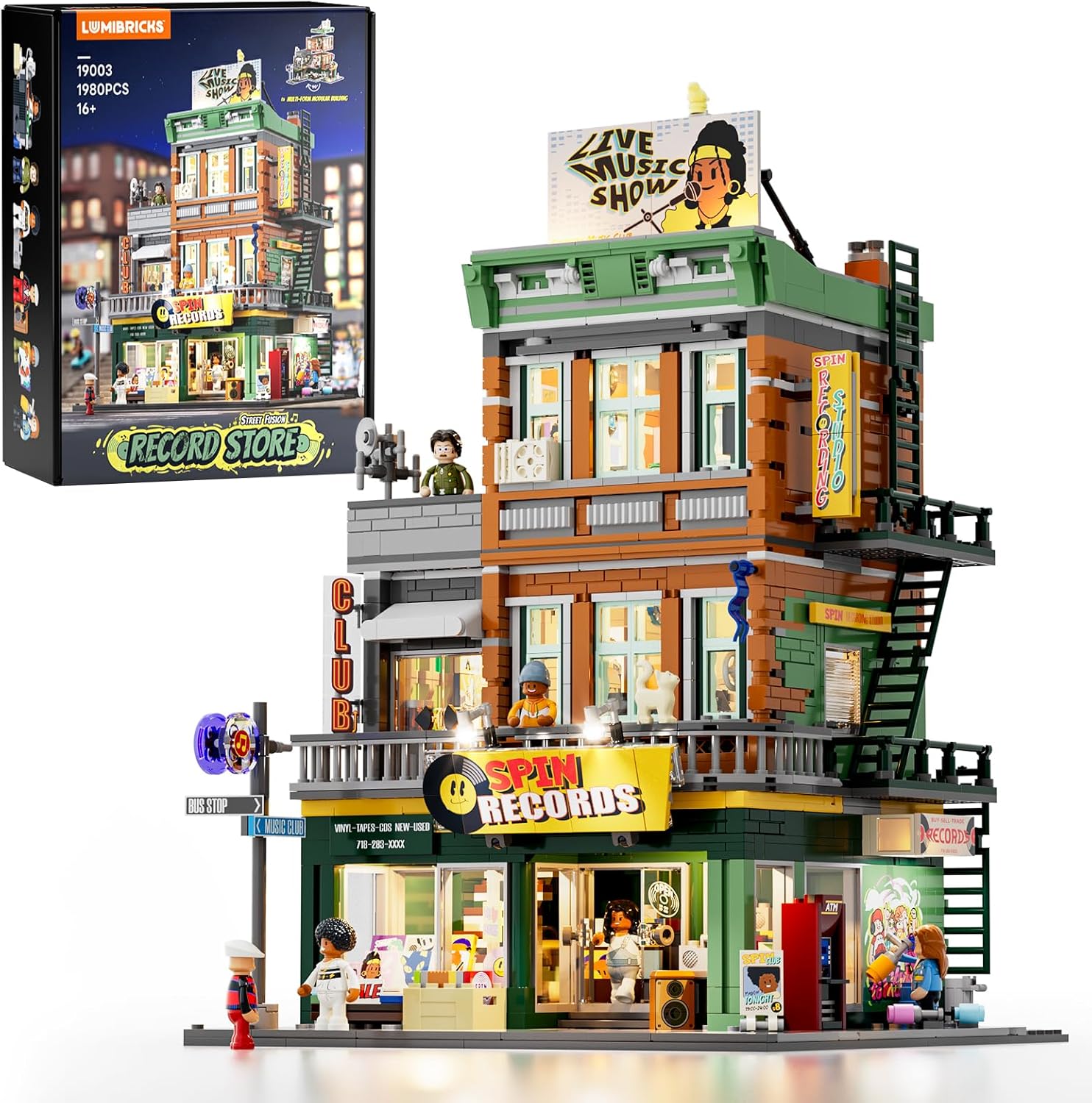 Funwhole F9058 Record Store Klemmbaustein-Set mit Originalverpackung