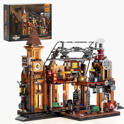Funwhole F9007 Steampunk Bahnhof Klemmbaustein-Set mit Originalverpackung.