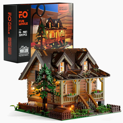 Funwhole Wood Cabin FH9001 Klemmbaustein-Set mit Originalverpackung.