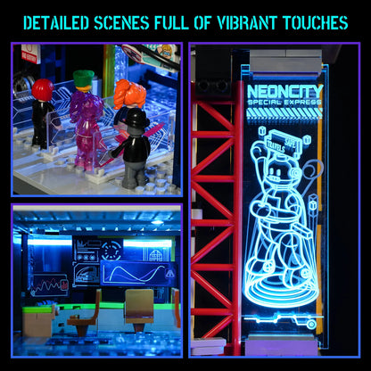 Lumibricks Cyberpunk Floating Train Station Klemmbausteine Set - L9098