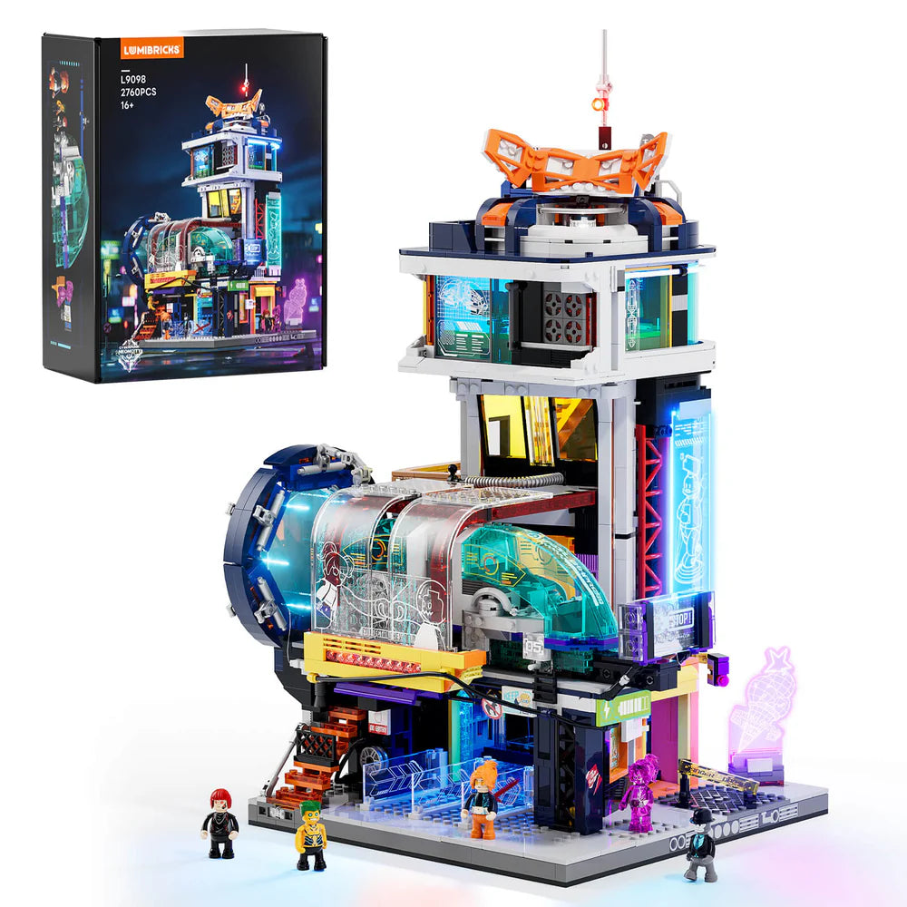 Lumibricks Cyberpunk Floating Train Station Klemmbausteine Set - L9098