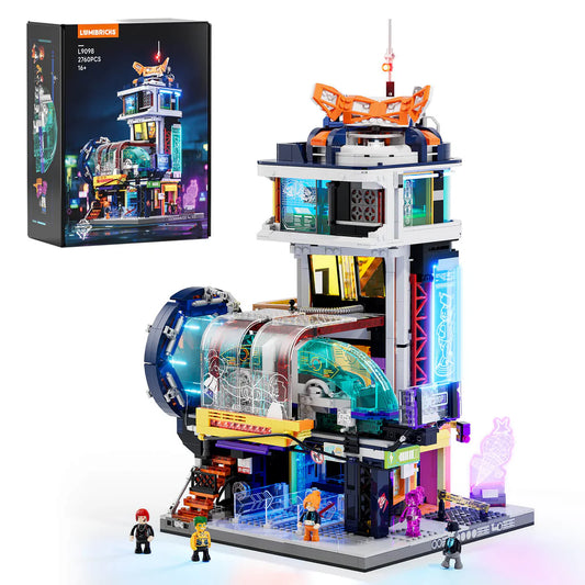Lumibricks Cyberpunk Floating Train Station Klemmbausteine Set - L9098