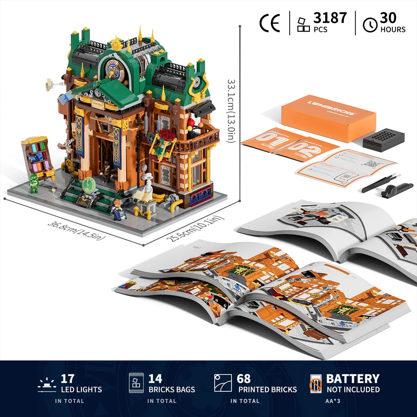 Lumibricks Steampunk Time Rift Library Klemmbausteine Set - 11012