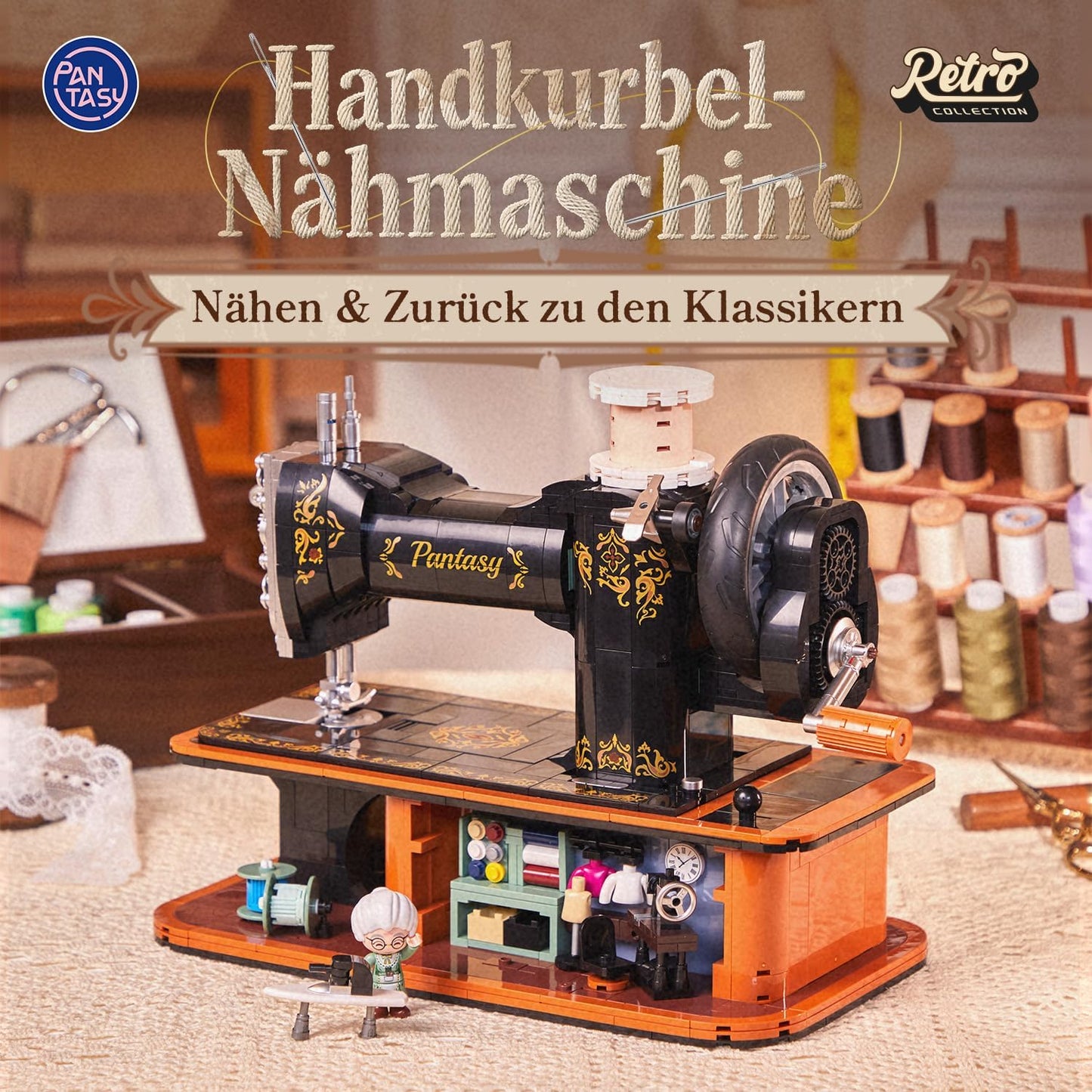 Pantasy Retro Nähmaschine Sewing Machine Klemmbausteine Set - 85028