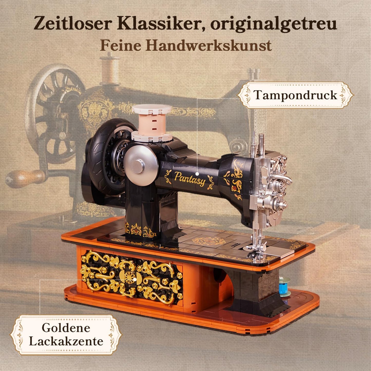 Pantasy Retro Nähmaschine Sewing Machine Klemmbausteine Set - 85028