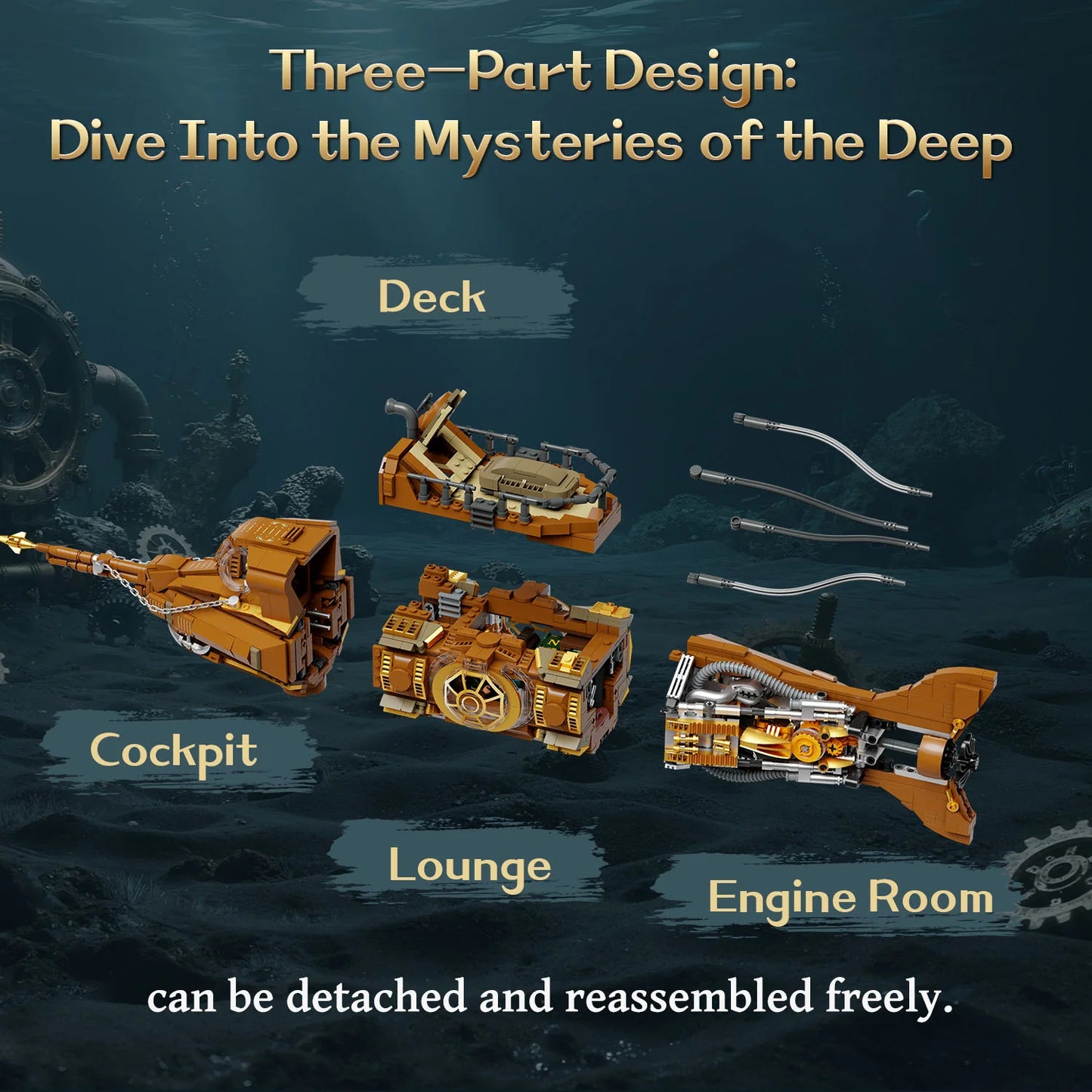 Pantasy Steampunk Nautilus U-Boot Klemmbausteine Set - 85029