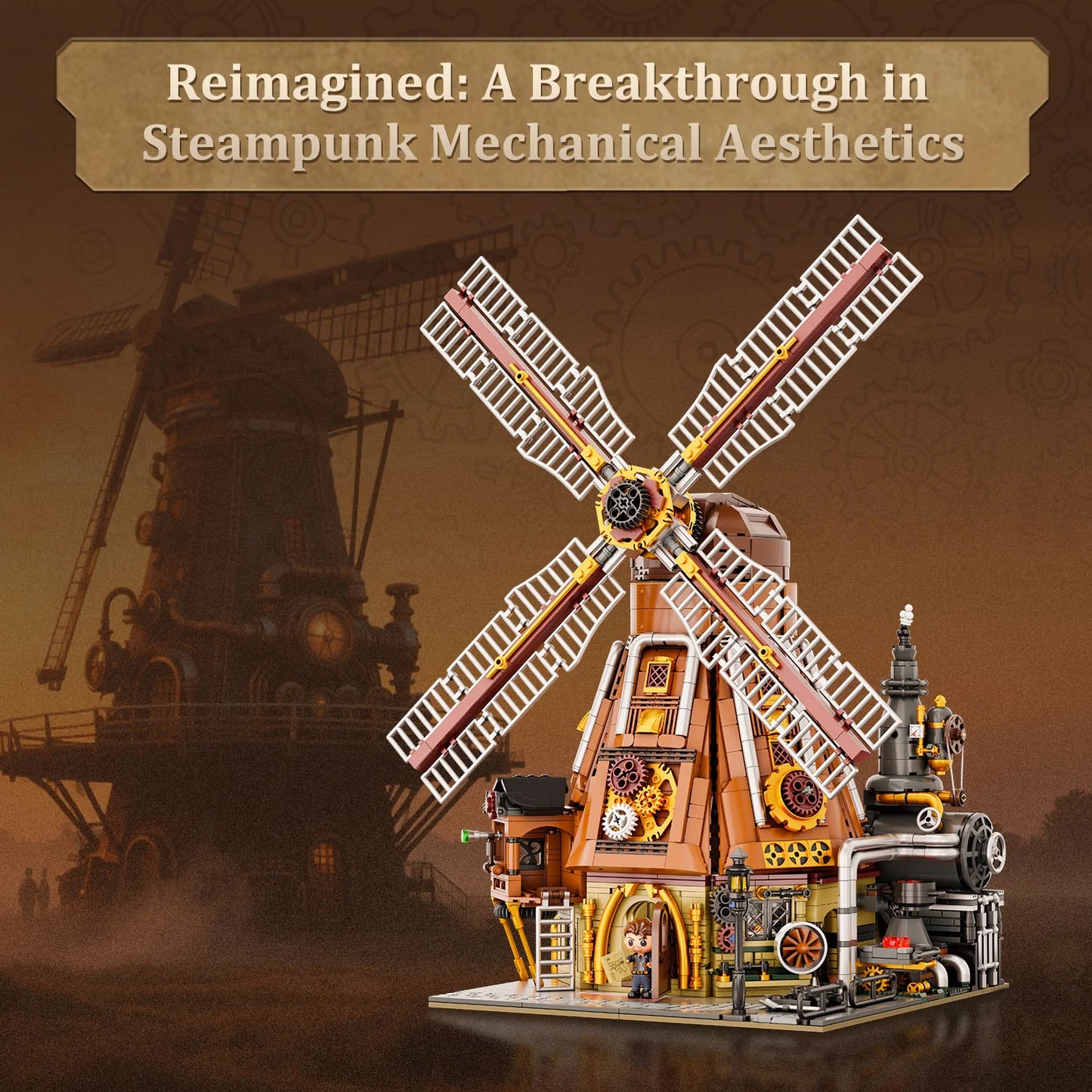 Pantasy Steampunk Windmill Workshop Klemmbausteine Set - 85026